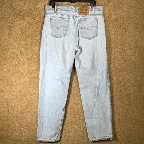 Vintage LEVI’S Mens Jeans Sz 36x30 Orange Tab 550 Relaxed Tapered Light Wash 90s - Picture 3 of 12